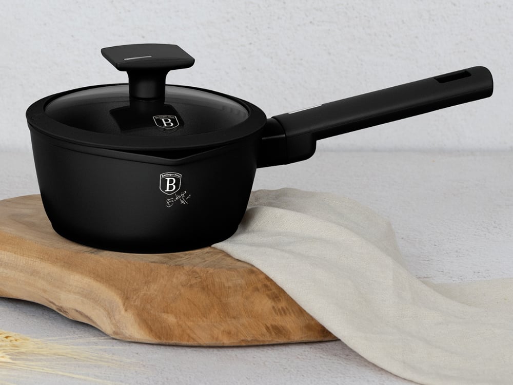BH8175 Matte Black Sauce Pan - касерола с капак 16см