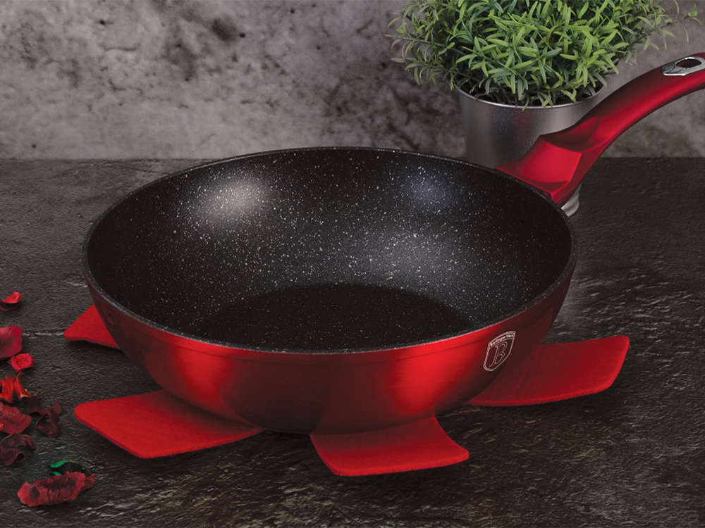 BH6166 Burgundy Wok Frypan - уок тиган 30 см