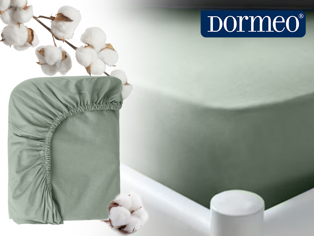 Dormeo Essentials Fitted Sheet 140/200 - памучен чаршаф с ластик зелен
