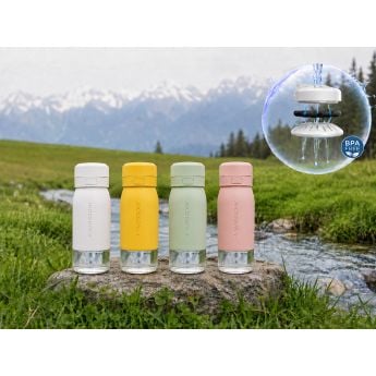 B2 Filter Bottle White 500ml - стъклена бутилка за филтриране на вода