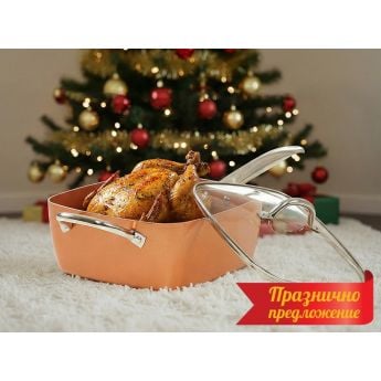 Copper Chef Pan - дълбок тиган с незалепващо покритие