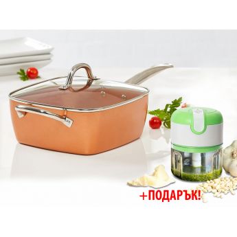 Copper Chef Pan - дълбок тиган с незалепващо покритие