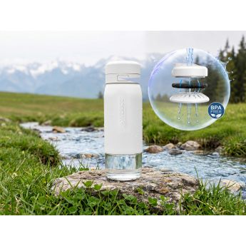 B2 Filter Bottle White 500ml - стъклена бутилка за филтриране на вода