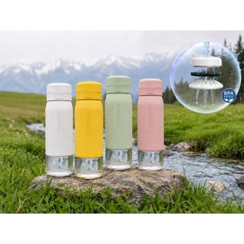 B2 Filter Bottle White 700ml - стъклена бутилка за филтриране на вода