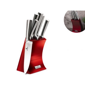 BerlingerHaus BH2450 Burgundy Knife set 6pcs - сет ножове със стойка