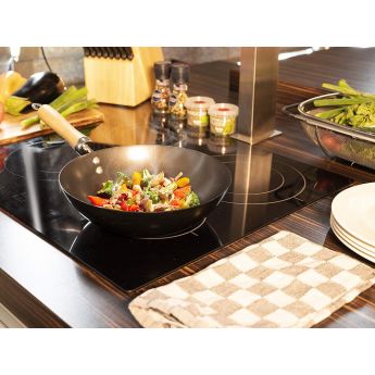 Alpina Wok Pan Carbon Steel - уок тиган с дървена дръжка 25 см