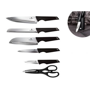 BerlingerHaus BH2796 Black Silver Knife - ножове със стойка 7 бр