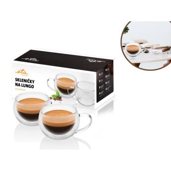 ETA Lungo glasses 2 pcs- чаши за двойно еспресо с двойно дъно 2 бр.