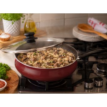 Vitrinor Burgundy Cylindrical  Frypan 26 cm- тиган с капак