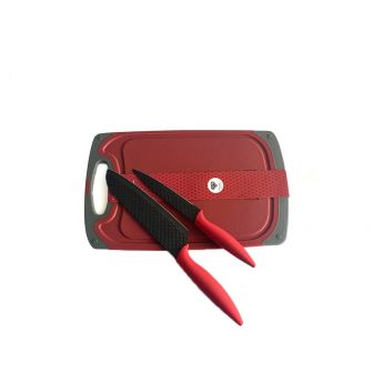 Royalty Line Knife Set RL-3PCG Red -  ножове с дъска за рязане 3 части
