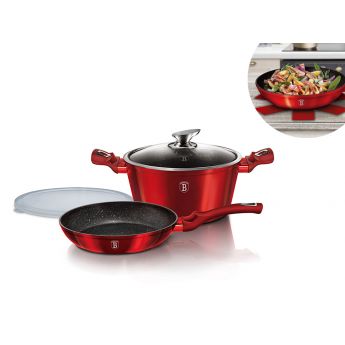 BH6779 Burgundy Cookware Set 4pcs - комплект съдове