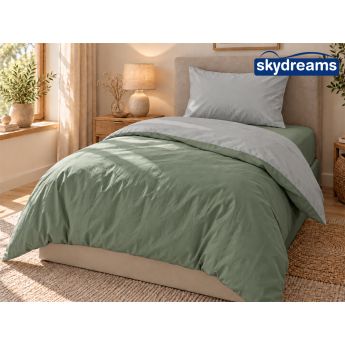 Green/Gray Skydreams единичен спален комплект 3 части