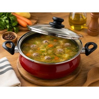 Vitrinor Burgundy Casserole 30 cm-стоманена тенджера със стъклен капак