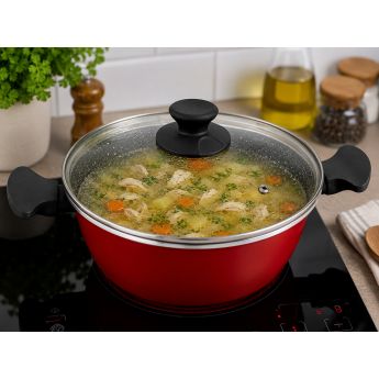 Vitrinor Cerise Casserole 24 cm - емайлирана тенджера + стъклен капак