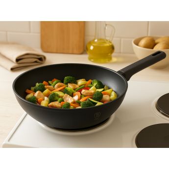 BH8180 Matte Black Wok Frypan - уок тиган 28см